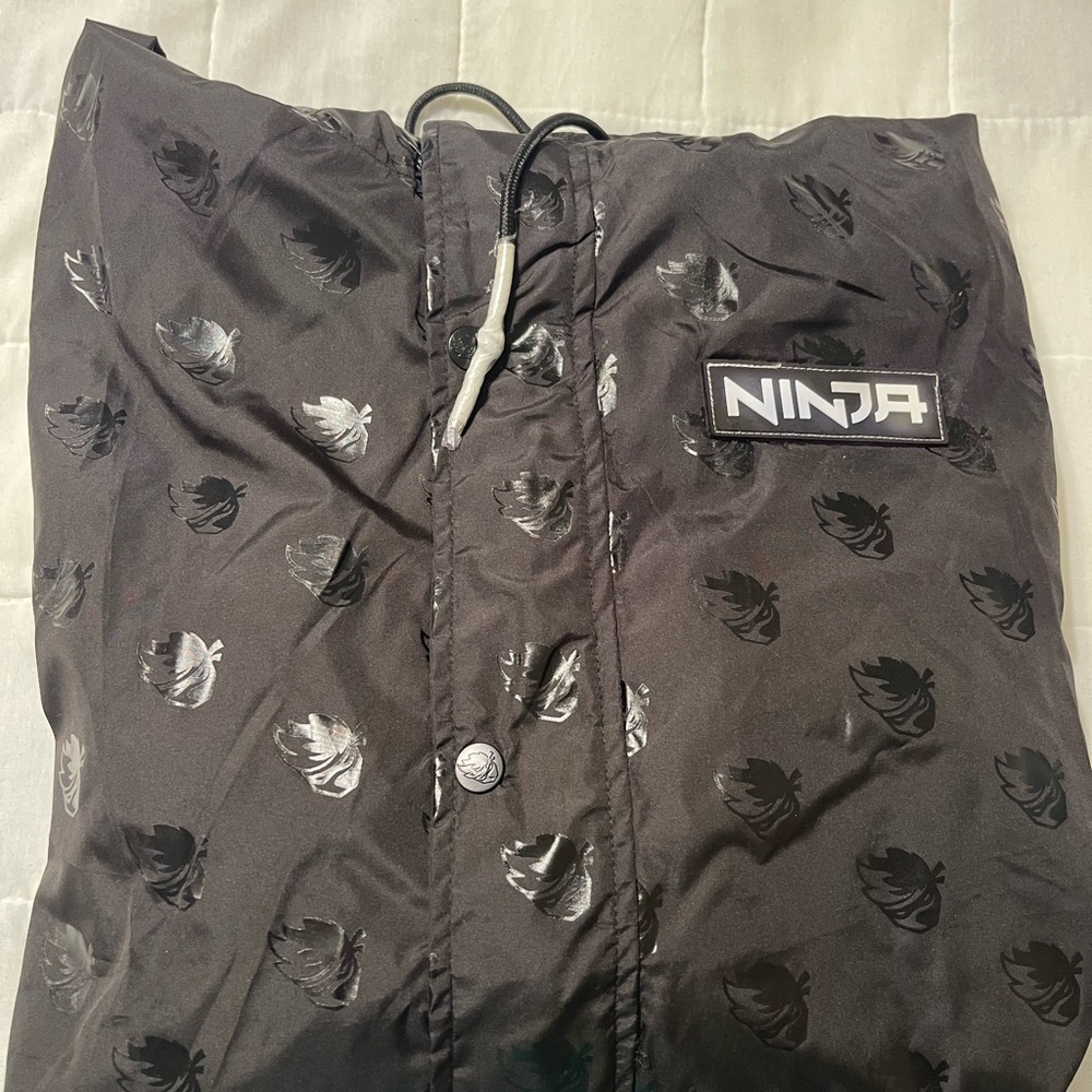 NINJA men's tech wear zip front black hooded polyester jacket. Size: XL. NEW